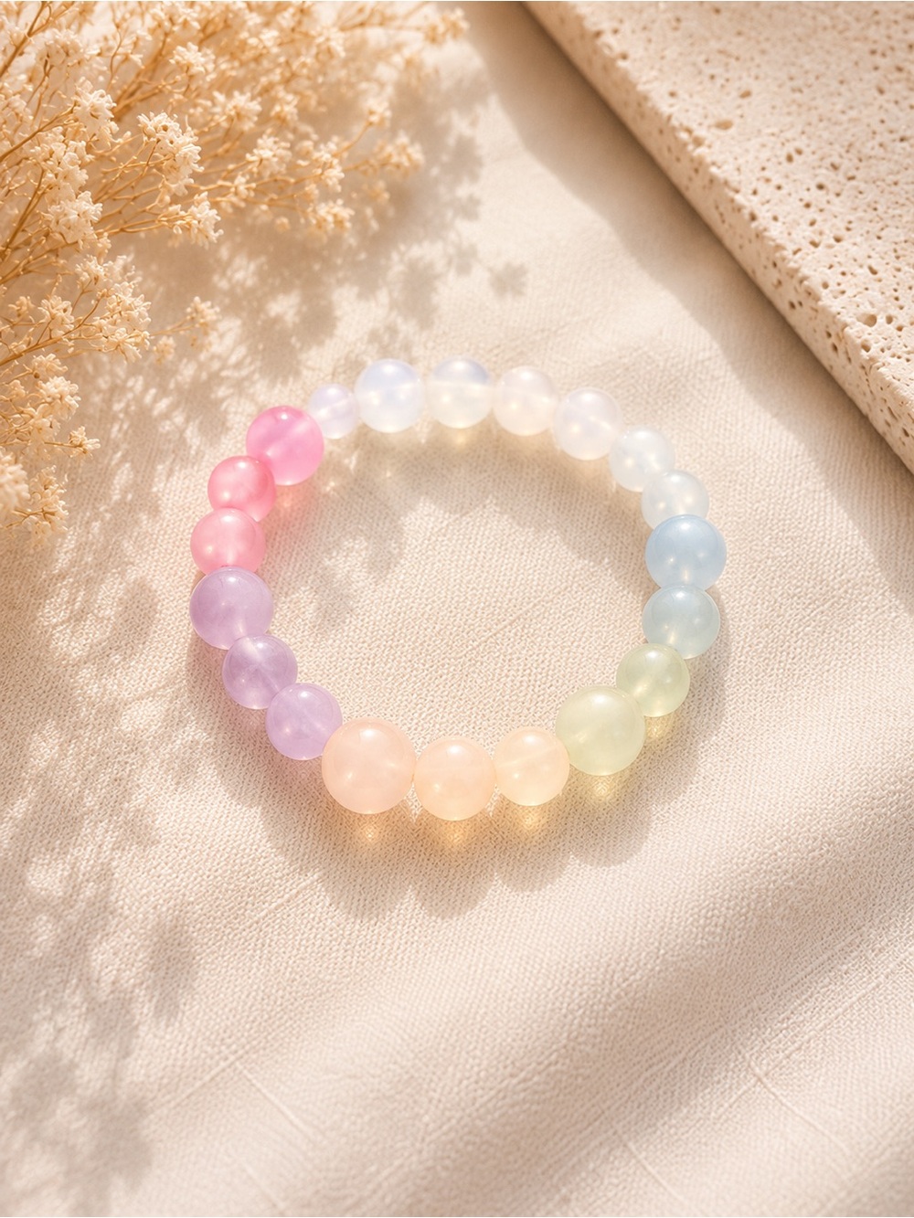 Pastel Beaded Stretch Bracelet - Multicolor